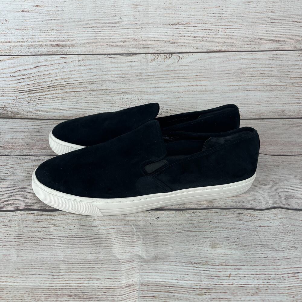 Tory Burch Jesse Slip On Womens Sz 11M Sneakers Black Suede Gold Logo - Picture 6 of 10